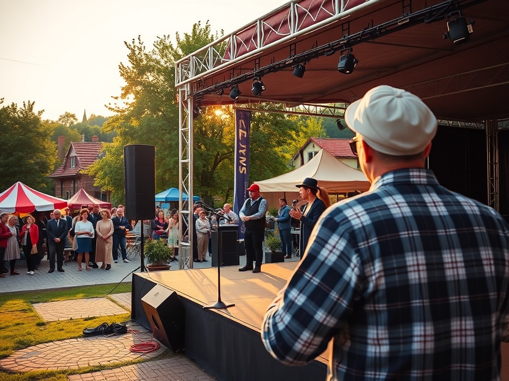 Plakat zapraszający na wydarzenia kulturalne i rozrywkowe w Dębicy